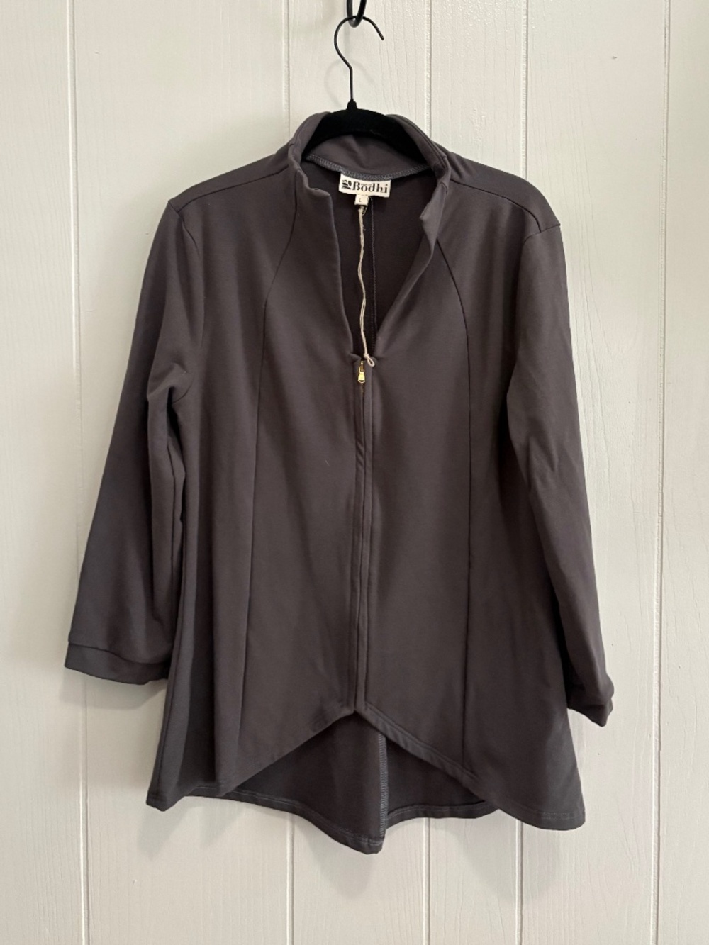 State of Bodhi Gray Zip Up Soy/ Cotton Blend Size Large